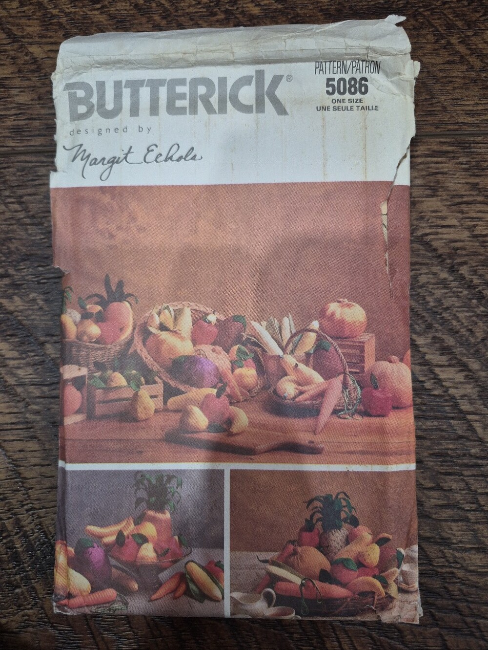 Vintage "Fruits & Vegetables" Butterick Sewing Pattern Harvest Fall Basket
